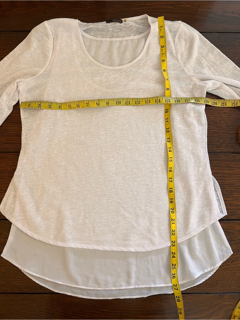 Crosby. White Long Sleeve Top. Size M - Picture 8 of 8